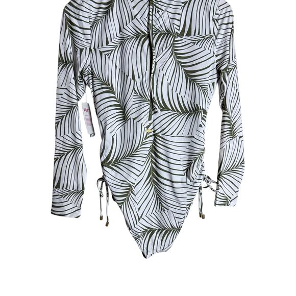 Roxy Warm Sand Long Sleeve One Piece Swimsuit in Palm Tree Dreams Size Large - Picture 9 of 13
